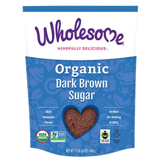 Order Wholesome Organic Dark Brown Sugar 24oz food online from Everyday Needs by Gopuff store, Roseville on bringmethat.com
