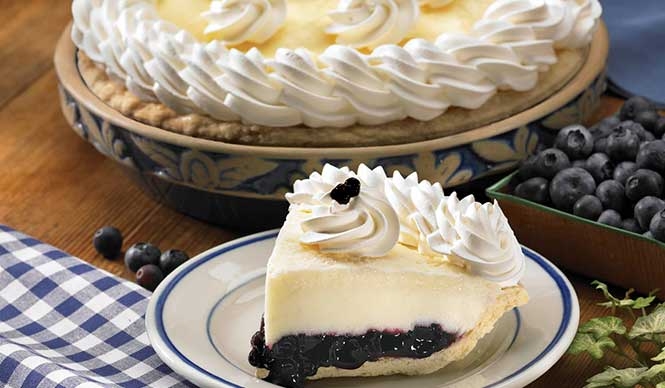 Order Double Cream Blueberry Slice food online from Marie Callenders Restaurant & Bakery store, San Diego on bringmethat.com