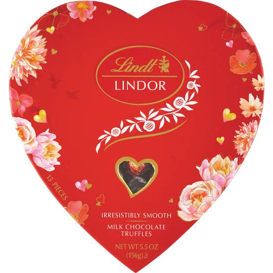 Order Lindt LINDOR Valentine's Milk Chocolate Candy Truffles Heart, Milk Chocolate with Milk Truffle Filling, 5.5 oz. food online from Cvs store, WILLIMANTIC on bringmethat.com