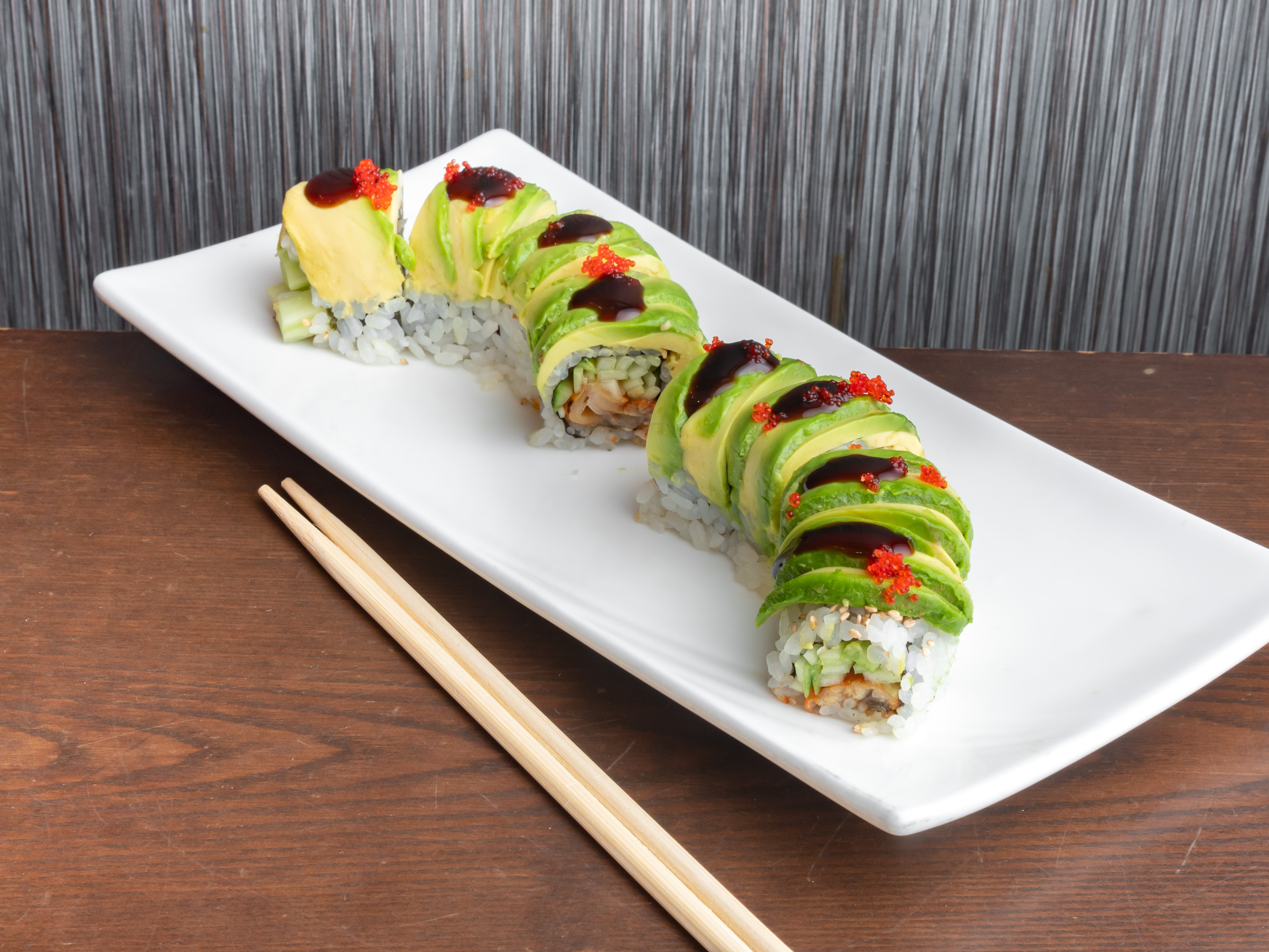 Order Dragon Roll food online from Sushi Oya store, New York on bringmethat.com