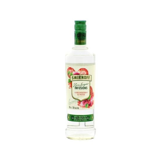 Order Smirnoff Infusions Zero Sugar Vodka - Strawberry & Rose 750ml | 30% abv food online from Pink Dot Logan Heights store, San Diego on bringmethat.com