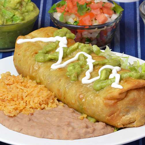 Order 20. Chimichanga Plate food online from Federicos Mexican Food store, Glendale on bringmethat.com
