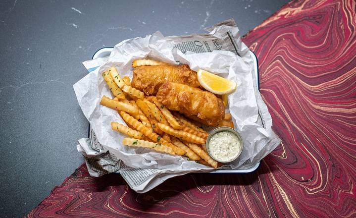 Order Two Pieces of Fried Cod + Fries food online from The Codfather store, Redondo Beach on bringmethat.com