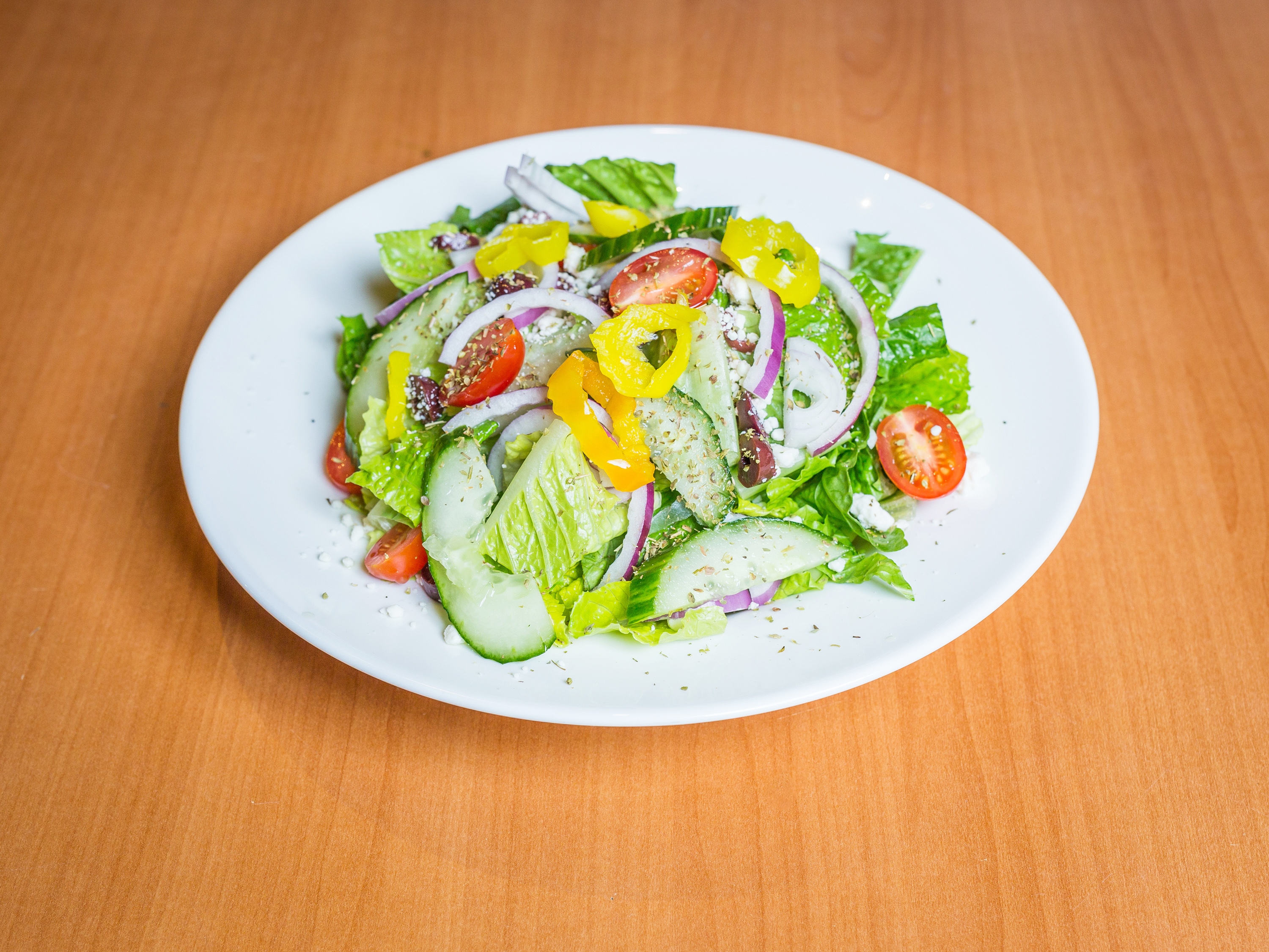 Order Greek Salad food online from Burger Mania store, Chicago on bringmethat.com