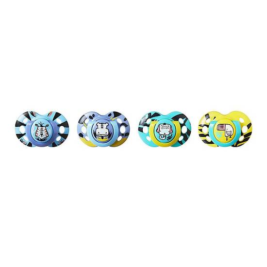 Order Tommee Tippee® 4-Pack 6-18M Closer to Nature Fun Pacifiers food online from Bed Bath & Beyond store, Lancaster on bringmethat.com