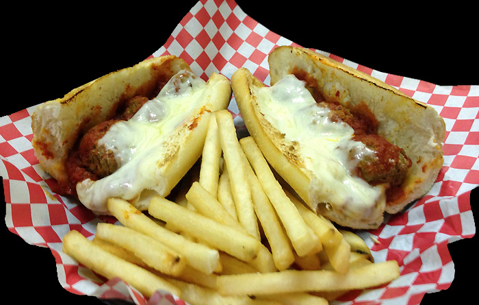 Order Meatball Parmigiana Sub food online from Cuzino Pizza & Pasta store, North East on bringmethat.com