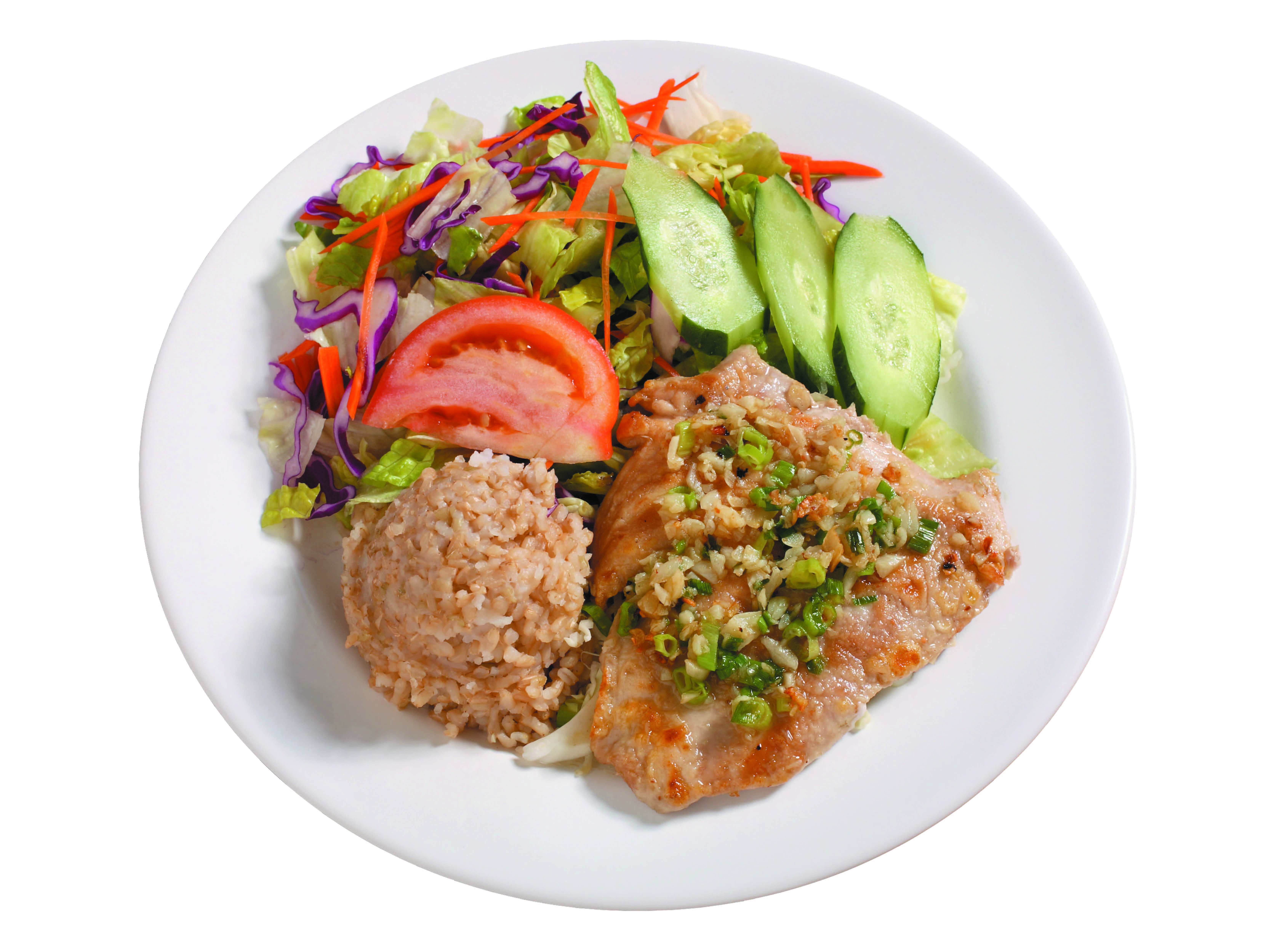 Order Breaded Fish Salad Plate food online from L&L Hawaiian Bbq store, San Diego on bringmethat.com
