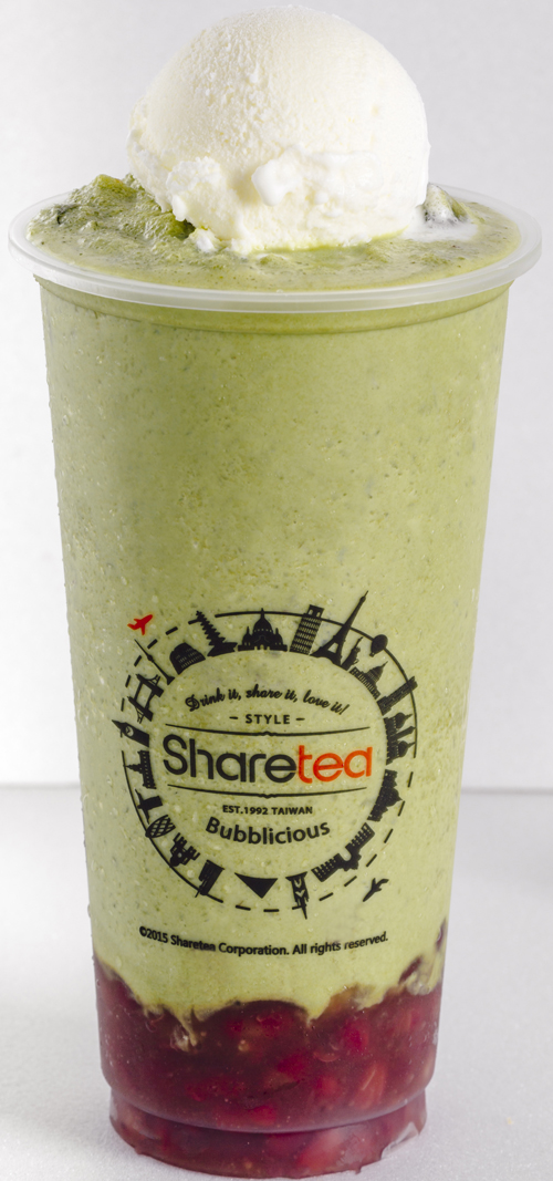 Order Matcha Red Bean Ice Blended with Ice Cream food online from Sharetea store, San Francisco on bringmethat.com