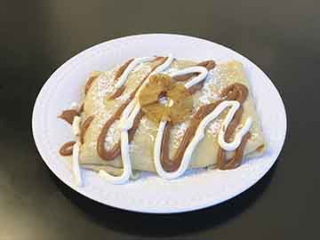 Order Pineapple, Caramel and Creme Fraiche Crepe food online from Crepe Express store, Houston on bringmethat.com