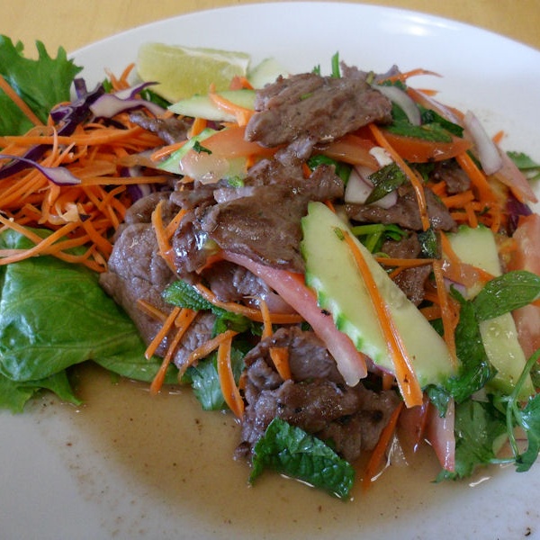 Order 11. Yum Nuar Salad food online from Finest Thai store, El Cajon on bringmethat.com