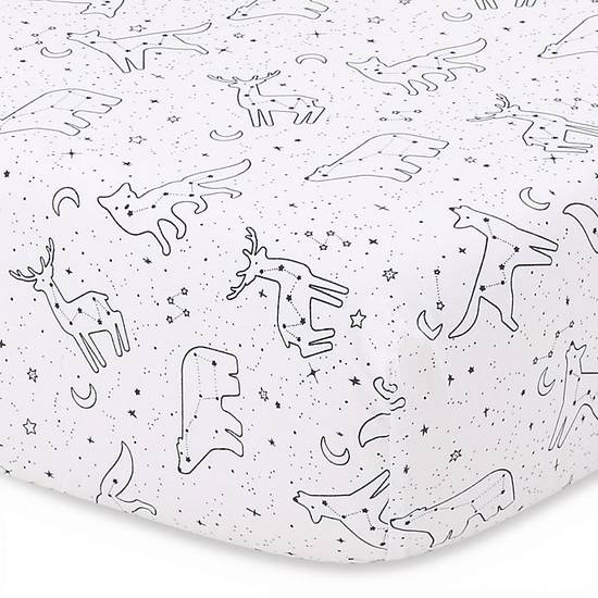 Order The Peanutshell™ Moonlight Blue Fitted Crib Sheet food online from Bed Bath & Beyond store, Sandy on bringmethat.com
