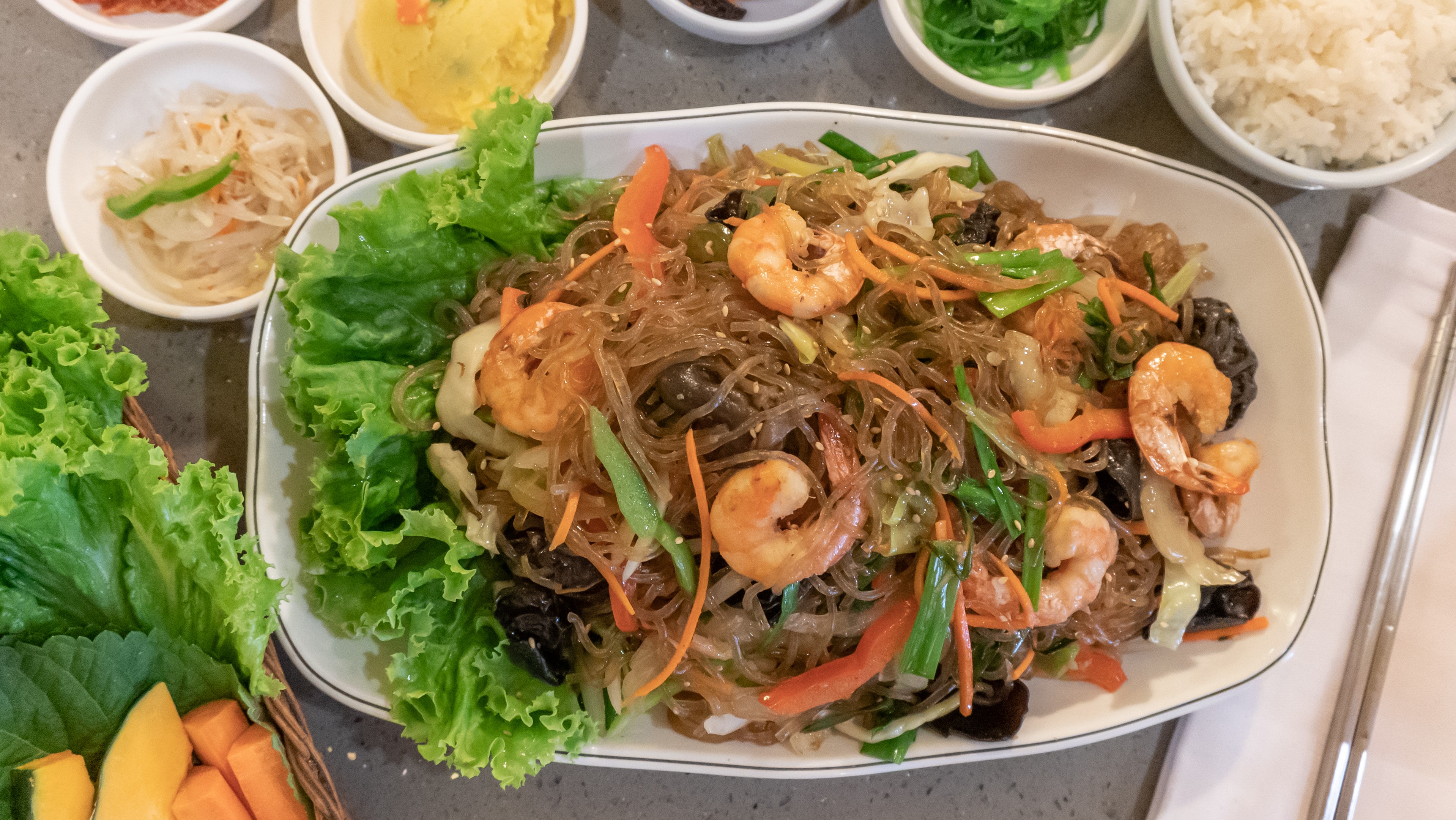 Order Shrimp Japchae / 새우잡채 food online from New Seoul Bbq store, Garden Grove on bringmethat.com