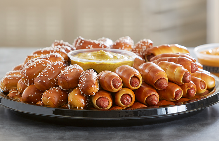 Order Party Tray - Mini Dogs and Rivets food online from Philly Pretzel Factory store, Doylestown on bringmethat.com