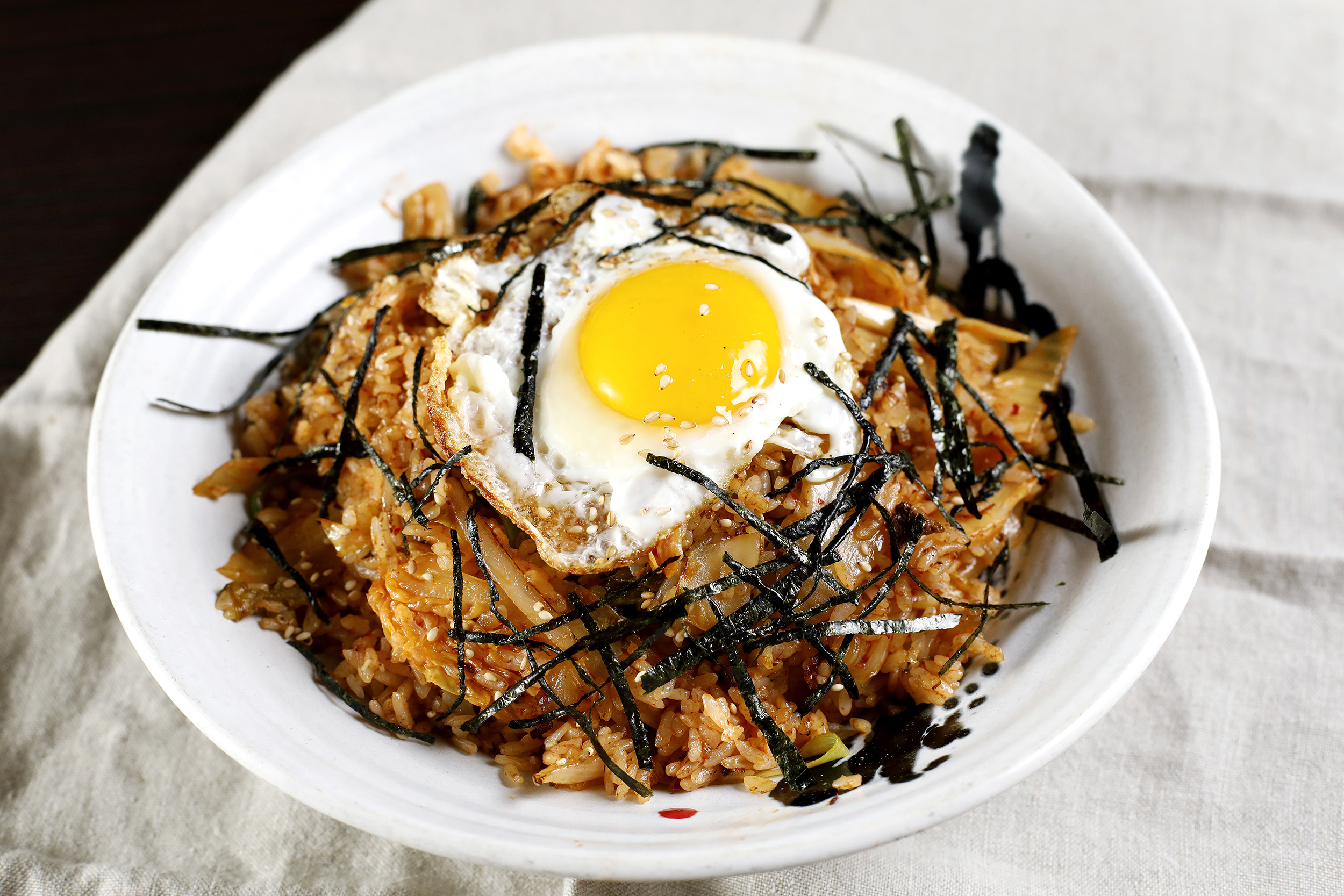 Order Kimchi Fried Rice (K-15) food online from Blue Fin Sushi store, San Francisco on bringmethat.com