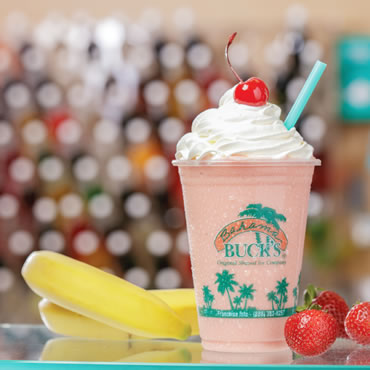 Order  Strawberry Banana Calypso Smoothie food online from Bahama Buck store, Pearland on bringmethat.com