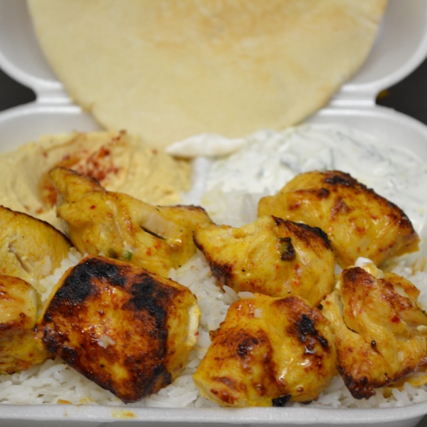 Order 3. Chicken Breast Kabob Special food online from Leo's Pizza store, Tujunga on bringmethat.com