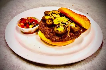 Order Tejano Jalepeno Cheese Burger food online from Lucky Chicago Style Grill store, Round Rock on bringmethat.com