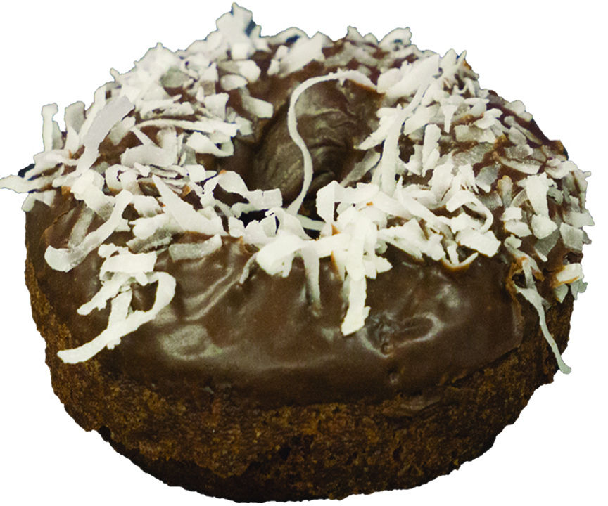 Order Chocolate Frosting Coconut Devil Food Cake Donut food online from Bosa Donuts store, Peoria on bringmethat.com