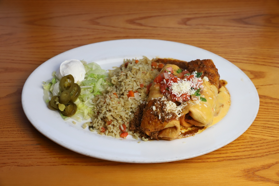 Order Chimichangas Mini-Beef food online from Roja Mexican Grill store, Omaha on bringmethat.com