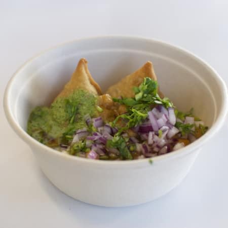 Order Samosa Chaat food online from Spice 6 store, Vienna on bringmethat.com