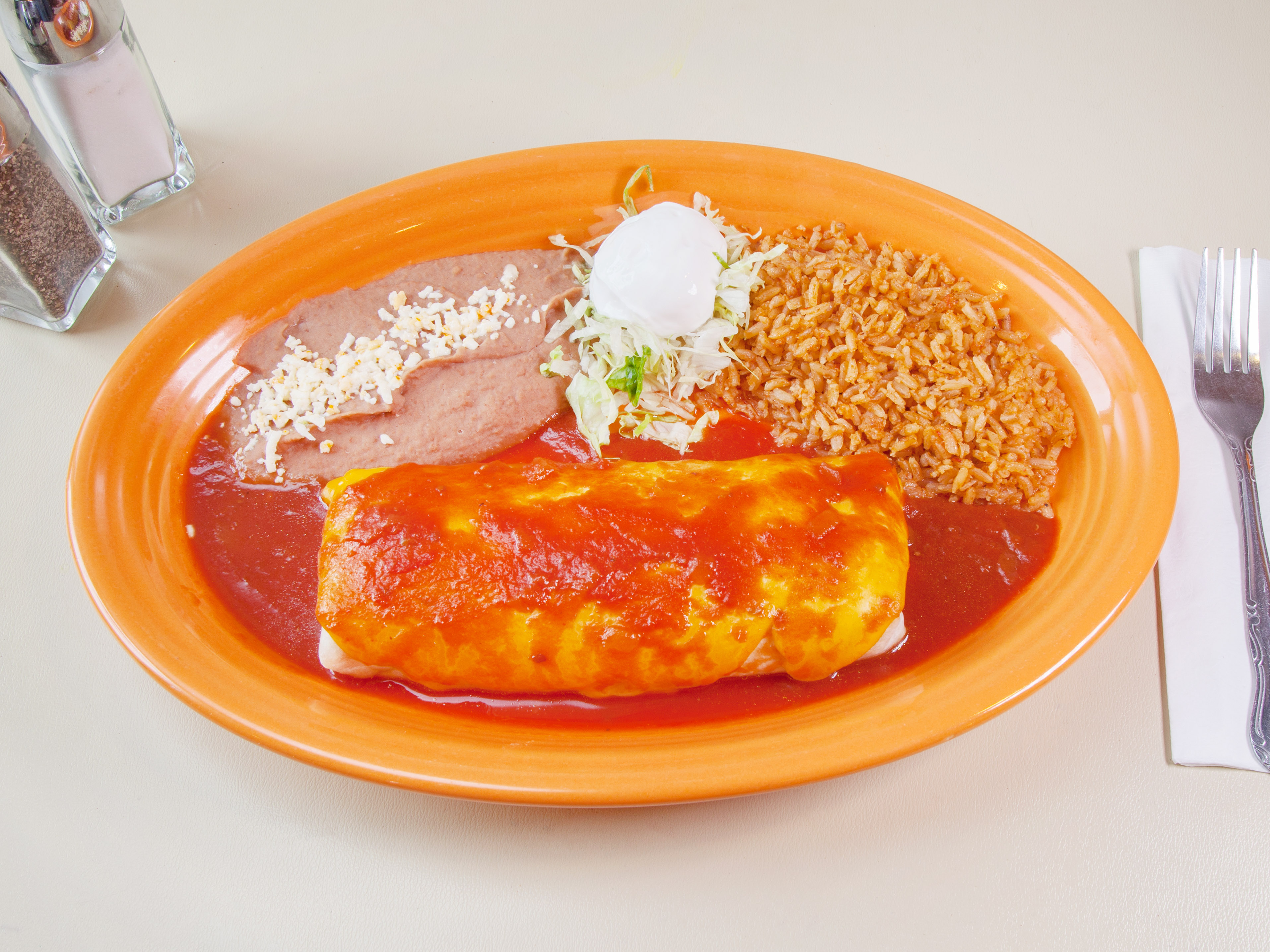 Order Beef, Chicken or Pork Suizo Burrito food online from Pepe's Mexican Restaurant store, Schererville on bringmethat.com