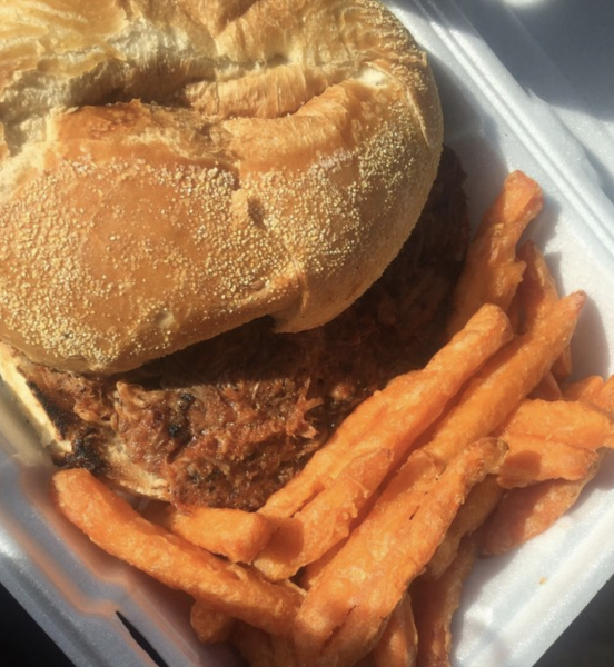 Order Dr. Pepper Pulled Pork Sandwich food online from Pigs On A Wing store, Lindenhurst on bringmethat.com