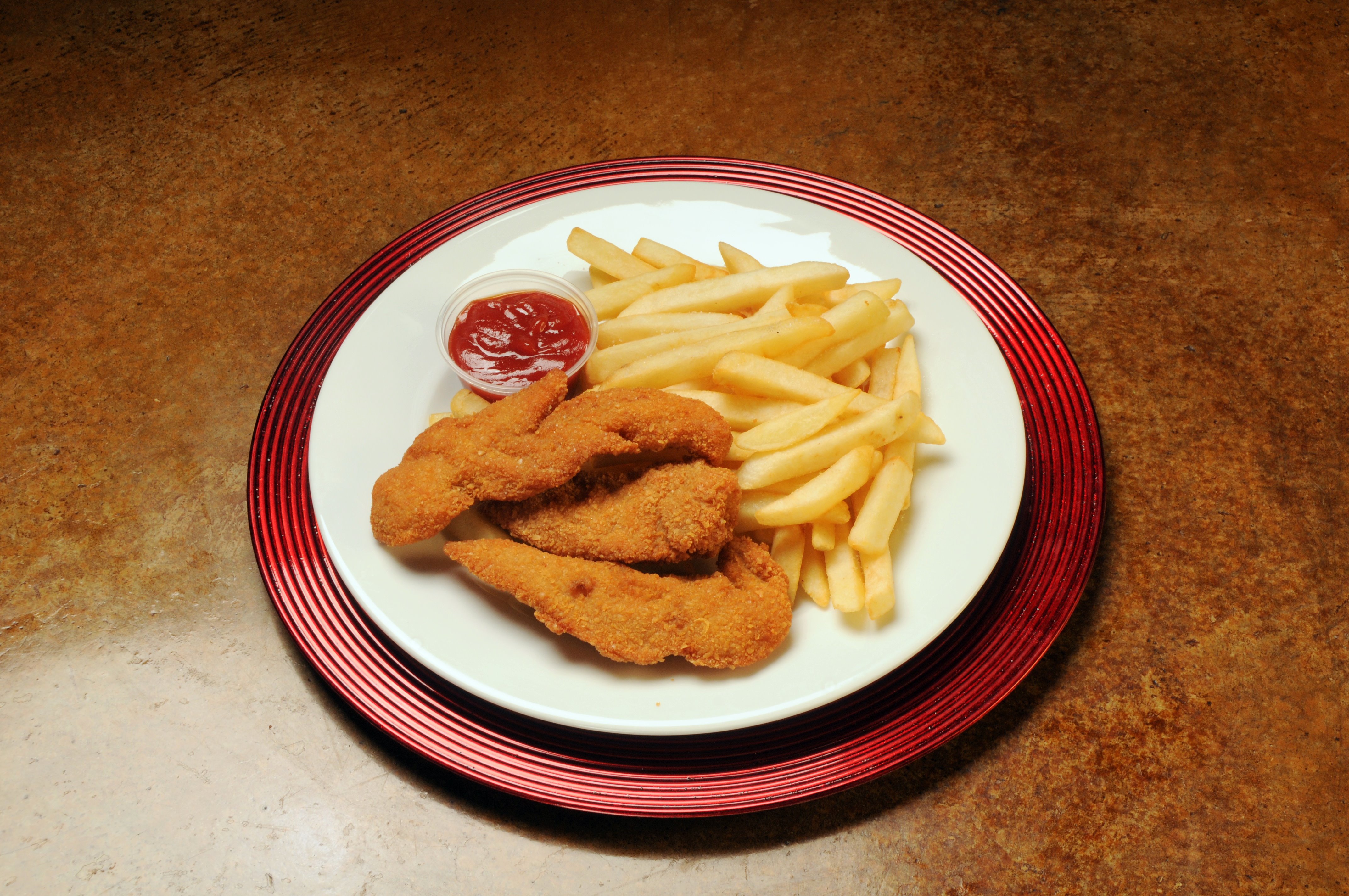 Order 3 Piece Fried Chicken Strips with Fries food online from Wok On Wheels store, San Antonio on bringmethat.com