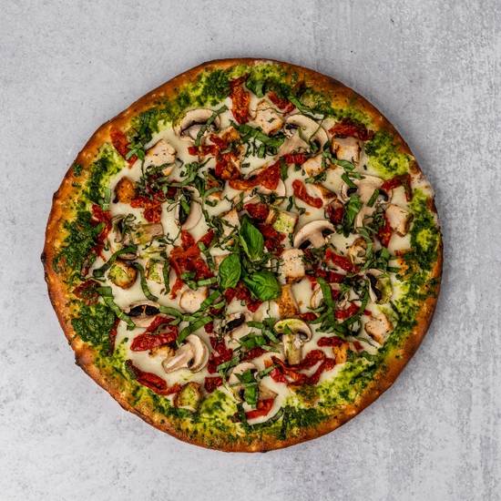 Order Pesto Chx Pizza* food online from Ferraro's on the Hill store, Compton on bringmethat.com