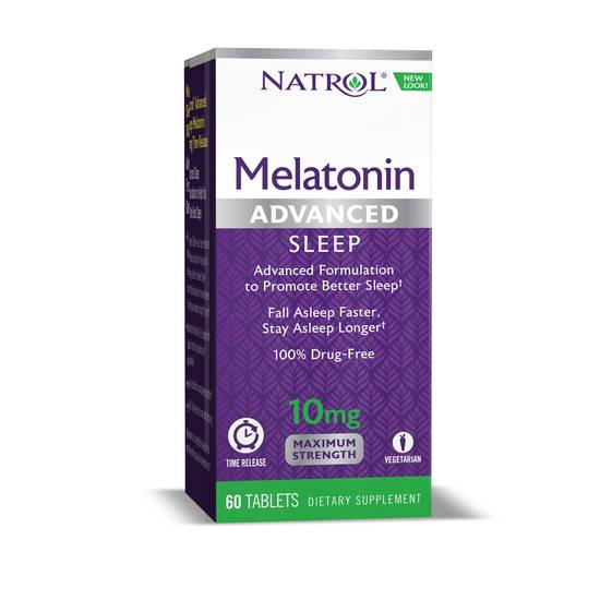 Order Natrol Melatonin Advanced Sleep Tablets Maximum Strength 10mg (60 ct) food online from Rite Aid store, Palm Desert on bringmethat.com