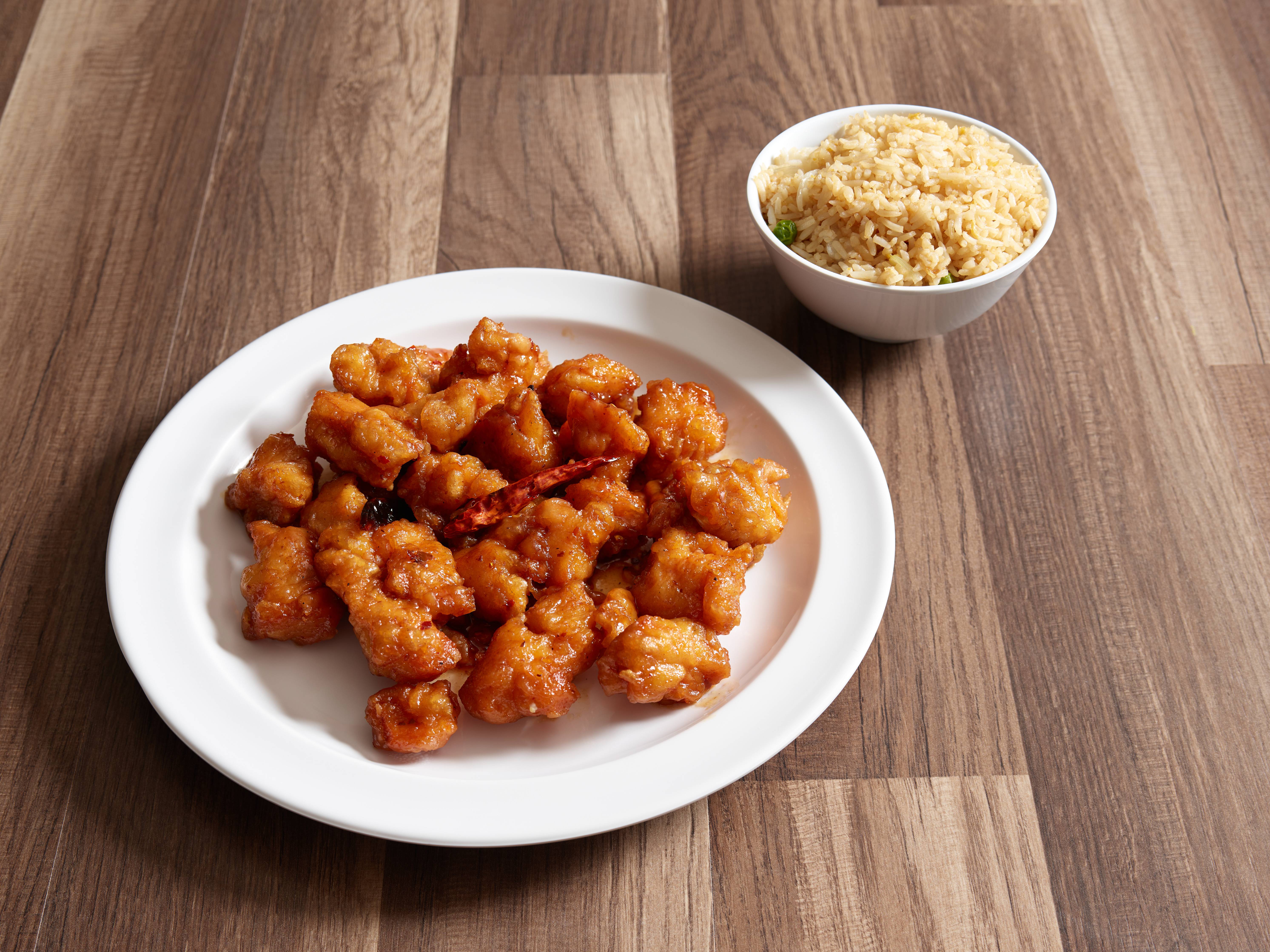Order 62. General Tso's Chicken food online from Sizzling Wok store, San Antonio on bringmethat.com