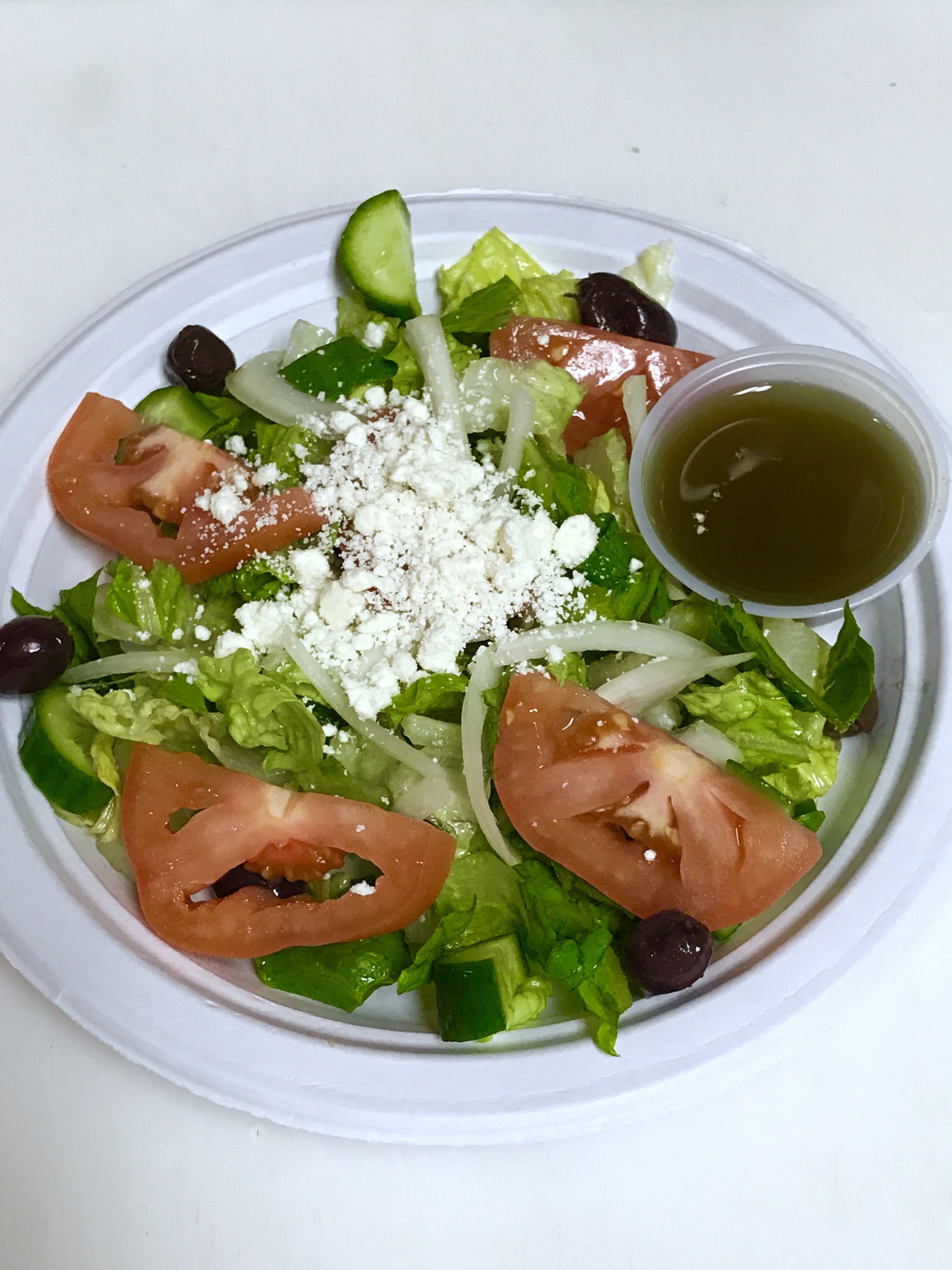 Order Greek Side Salad food online from Saffron Sky store, Fort Worth on bringmethat.com