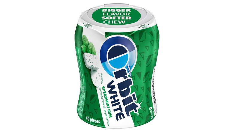 Order Orbit White Spearmint Sugarfree Chewing Gum - 40 Count food online from Trumbull Mobil store, Trumbull on bringmethat.com