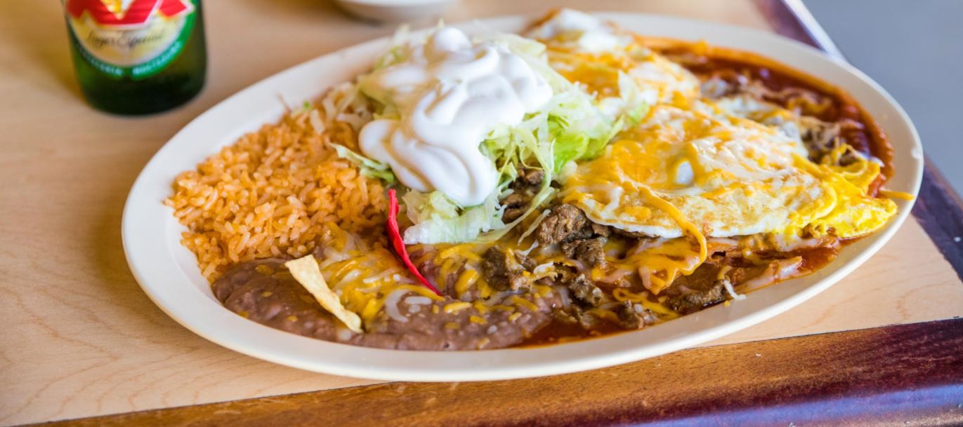 Order Carne Asada Chilaquiles Plate food online from Albert's Mexican Food store, Lakeside on bringmethat.com
