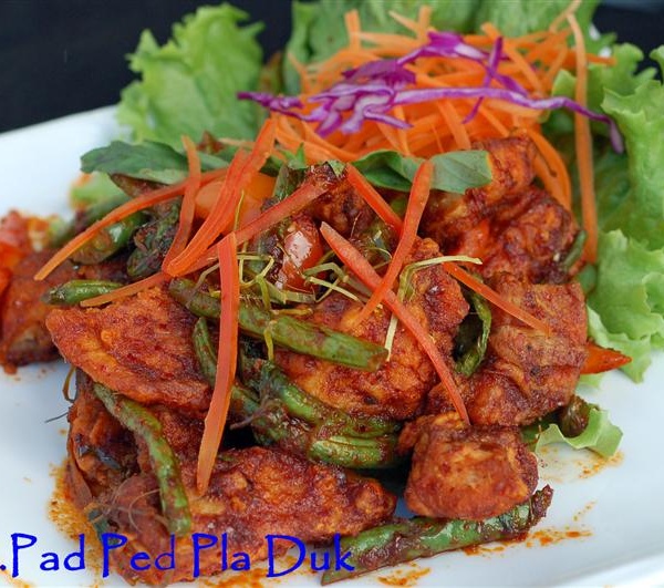 Order 41. Pad Ped Pla Duk food online from The Old Siam store, Sunnyvale on bringmethat.com