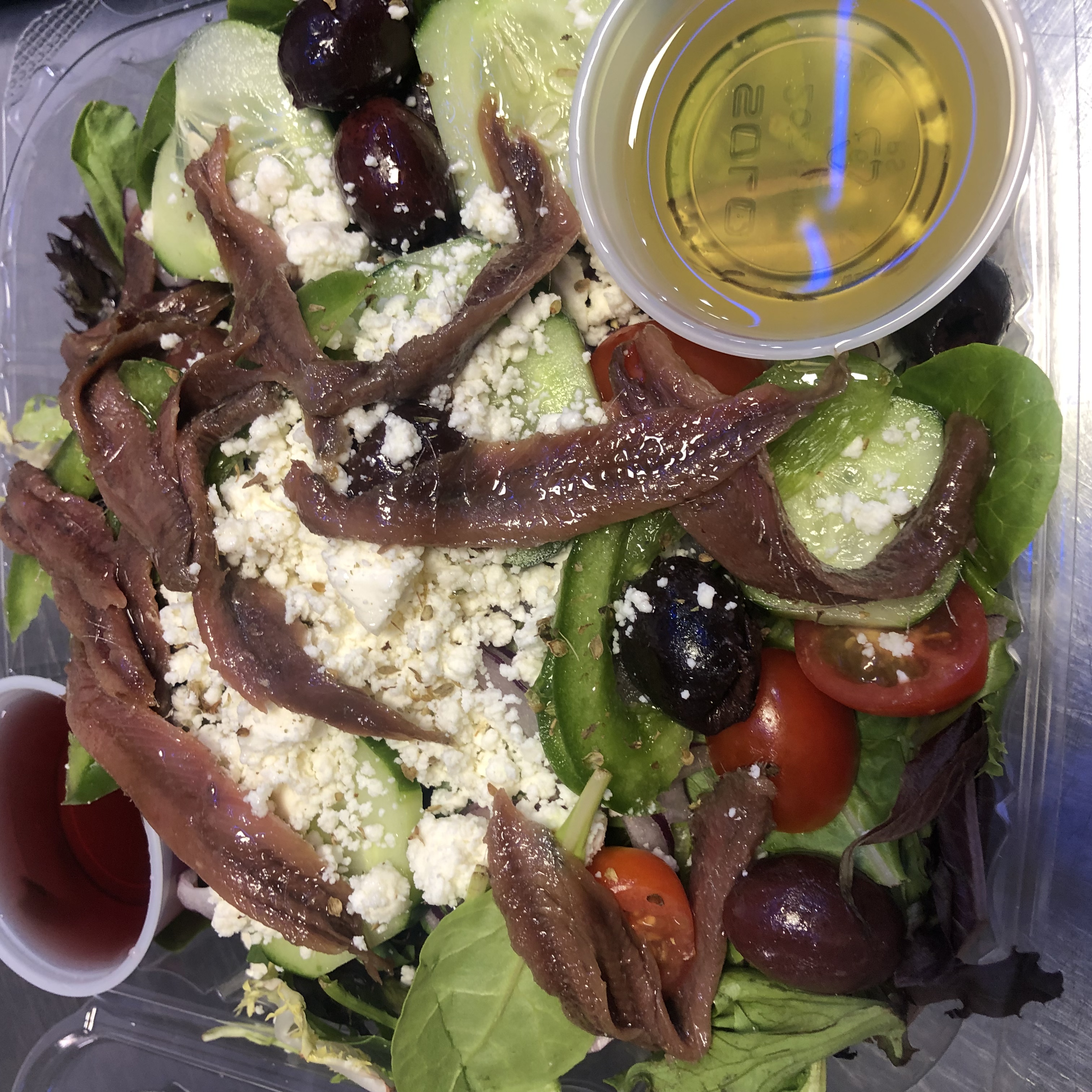 Order Greek Salad food online from Chiquita Pizzeria store, Philadelphia on bringmethat.com