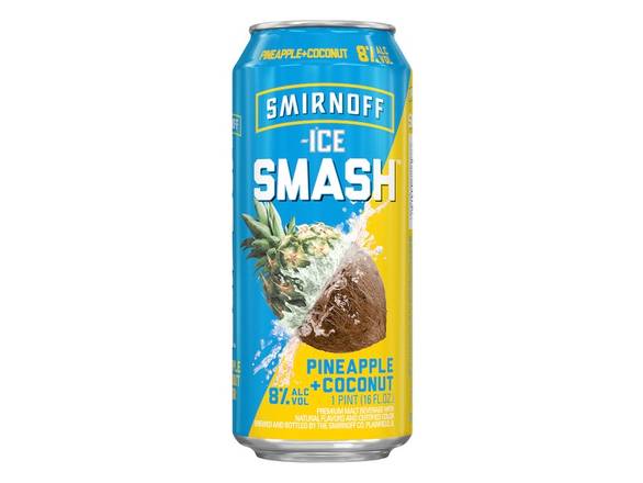Order Smirnoff Ice Smash Pineapple Coconut - 16oz Can food online from Kirby Food & Liquor store, Champaign on bringmethat.com