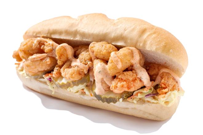 Order Po'Boy Shrimp food online from Cluck's Nashville Hot Chicken store, Meridian on bringmethat.com