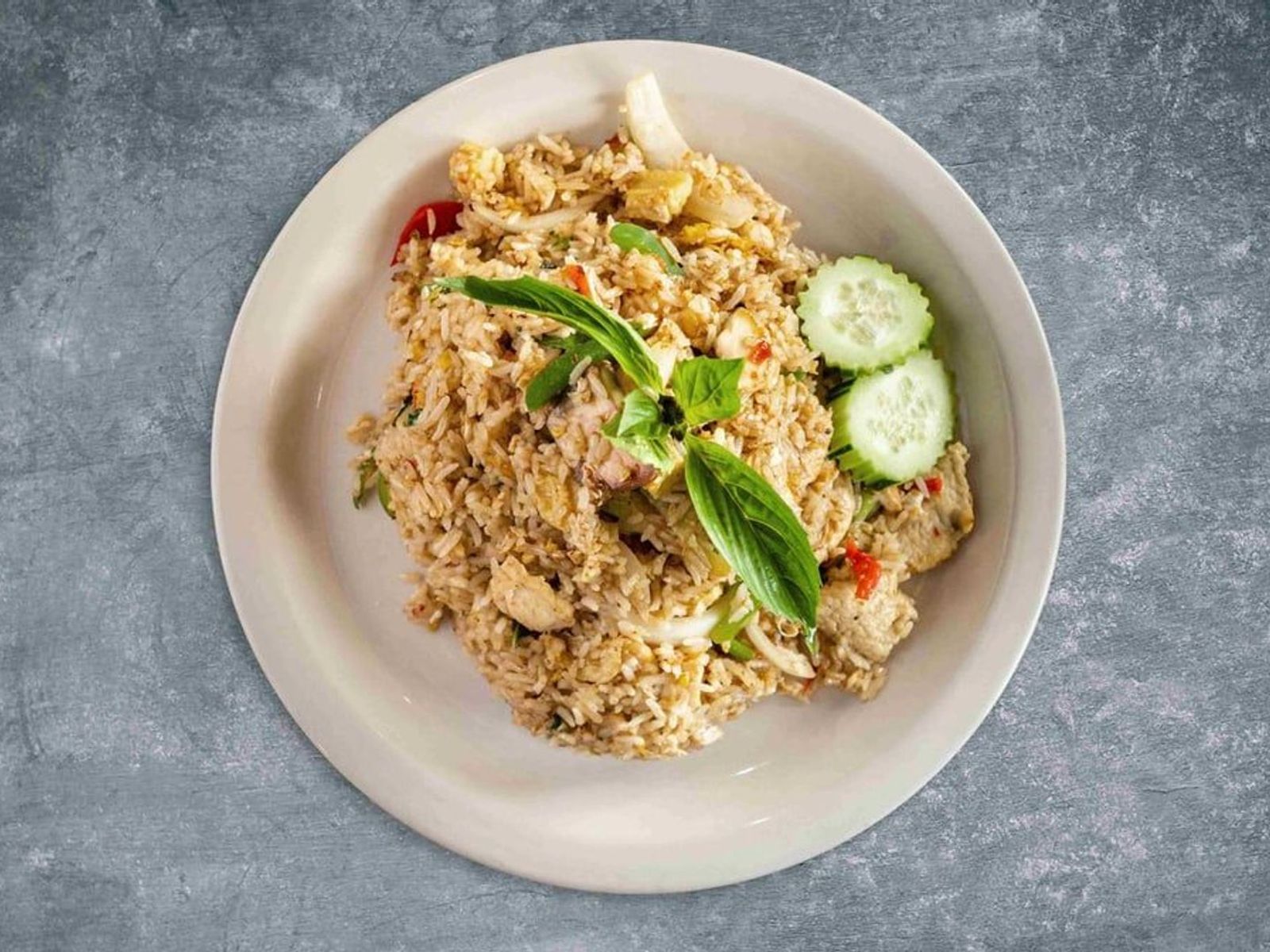 Order Behind These Basil Eyes (Basil Fried Rice) food online from Come Thai With Me store, Dallas on bringmethat.com
