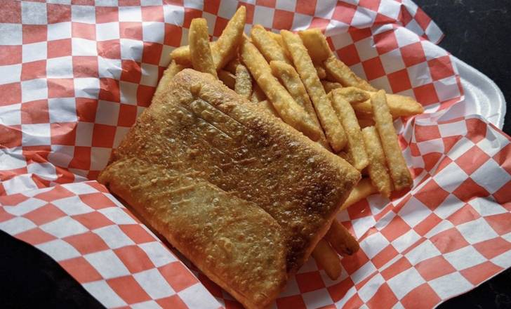 Order Pizza Puff with Fries food online from Harold's Chicken Shack store, Chicago on bringmethat.com