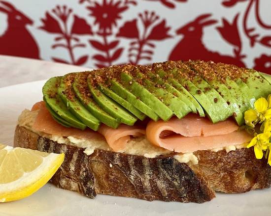 Order Salmon Avocado Toast food online from Twisted St. Cafe store, San Francisco on bringmethat.com