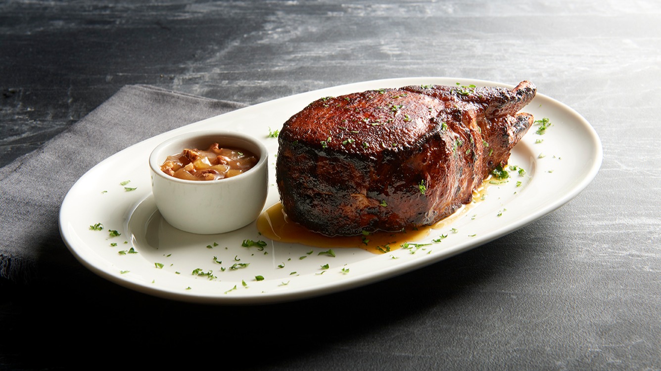 Order Double Cut Pork Chop  16oz food online from Mastro's City Hall Steakhouse store, Scottsdale on bringmethat.com