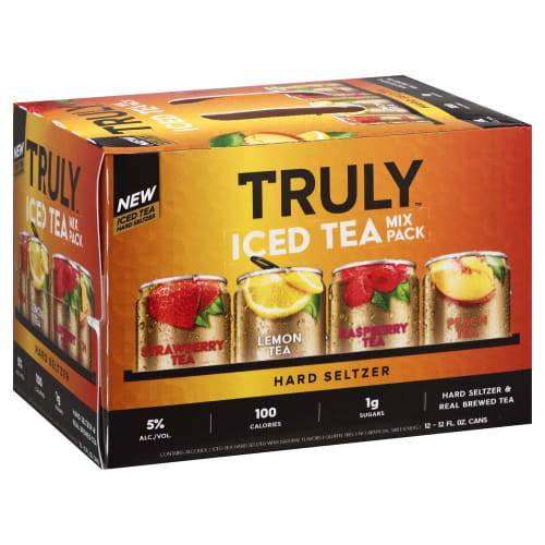 Order Truly · Iced Tea Mix Pack Hard Seltzer (12 x 12 fl oz) cans food online from D & B Liquor store, Olmos Park on bringmethat.com