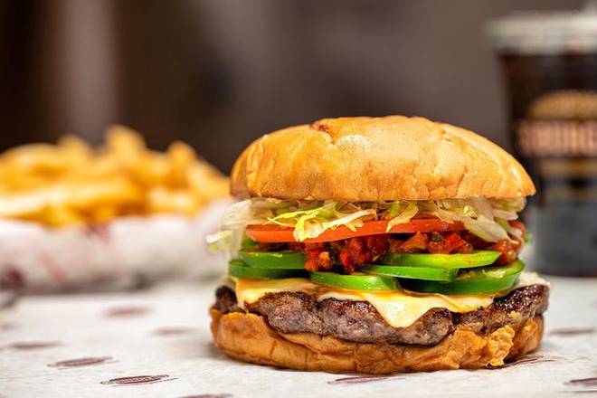 Order 7.Six Alarm Burger food online from 30 Burgers store, New Jersey on bringmethat.com