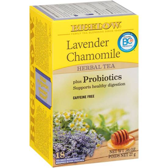Order Bigelow Lavender Chamomile Herbal Tea with Probiotics, 18 CT food online from CVS store, Tulsa on bringmethat.com