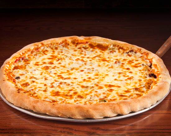 Order 21" Family Deep Dish Cheese Pizza food online from Chuck's Pizza store, Chicago on bringmethat.com