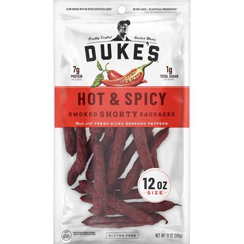 Order Dukes Hot Spicy Shorty Sausage 12oz food online from 7-Eleven store, Salem on bringmethat.com