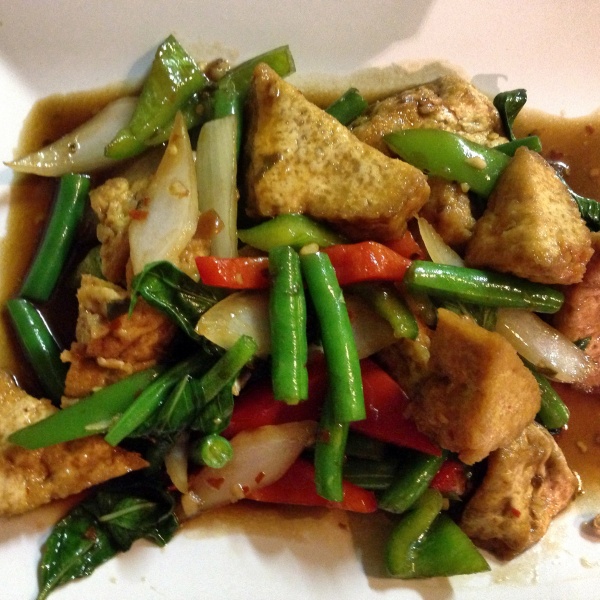 Order V23. Tofu Basil and Chili food online from Dokbua Thai Kitchen store, Brookline on bringmethat.com