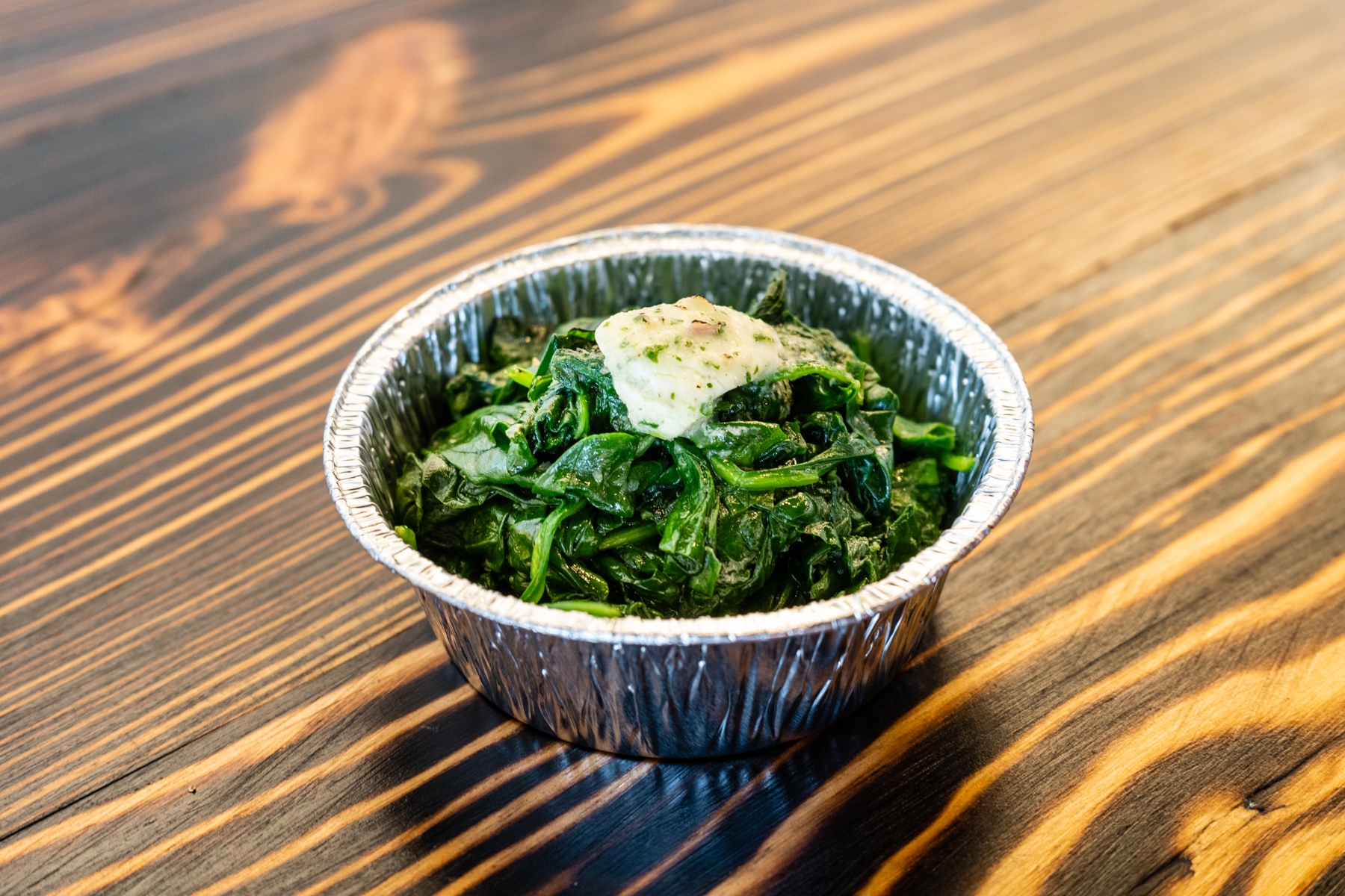 Order Foil Wrap Spinach Grill food online from Aji Robata & Ramen store, Tomball on bringmethat.com