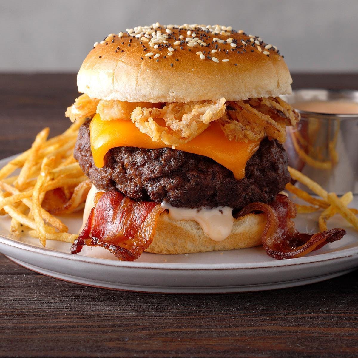 Order Bacon Cheeseburger - 1/2 Pound food online from Napoli Pizza store, Henderson on bringmethat.com