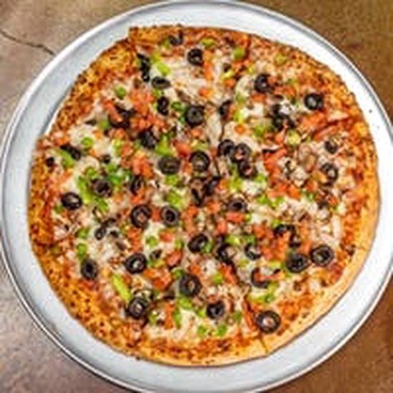 Order "The Veg" Veggie Pizza food online from Fat Belly Pizza store, Stratmoor on bringmethat.com